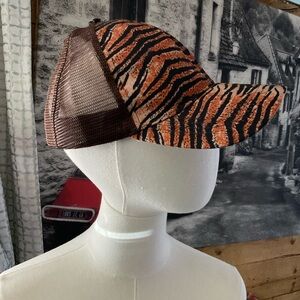 Tiger print Brown Ponytail Baseball Cap